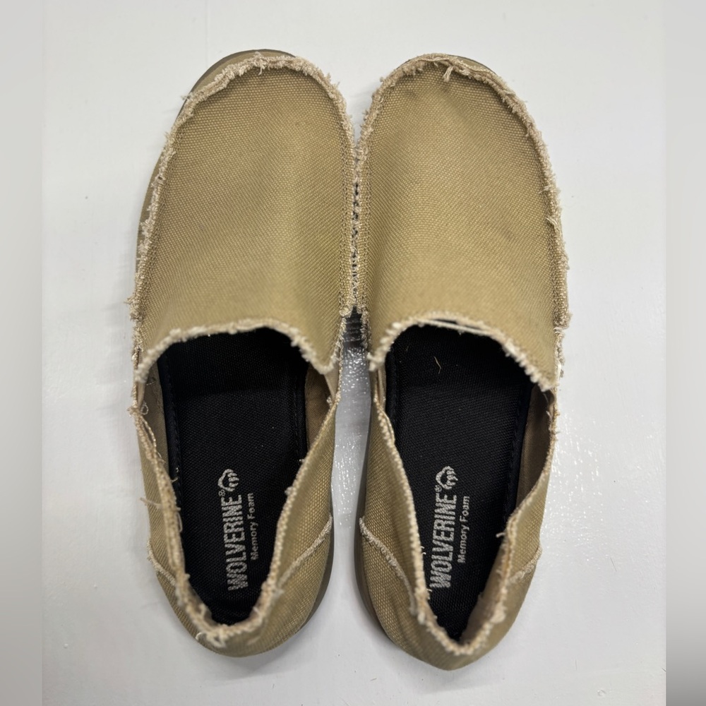 Crocs Santa Cruz Canvas Loafers Men’s 12 Tan Slip On Casual Comfort Shoes - Picture 14 of 15